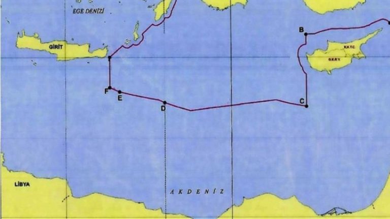 Αυτός είναι ο χάρτης της συμφωνίας Τουρκίας-Λιβύης – «Εξαφανίζει» την ΑΟΖ Καστελορίζου και Κρήτης