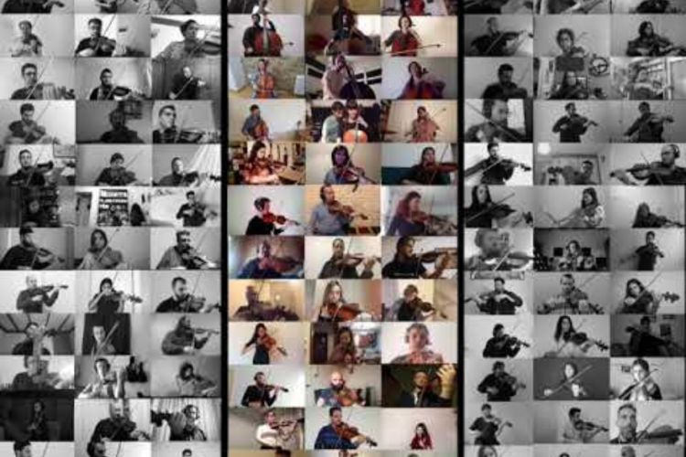 Ανατριχιαστικό Zoom σε 100 βιολιά που παίζουν Κρητικό μπάλο (βίντεο)