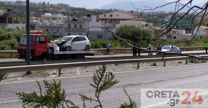 Ηράκλειο: Εικόνες από το τροχαίο στον ΒΟΑΚ