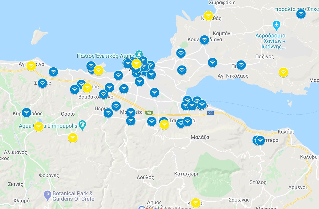 wifi σε όλη την πόλη Δέκα νέα σημεία δωρεάν Wi-Fi στα Χανιά