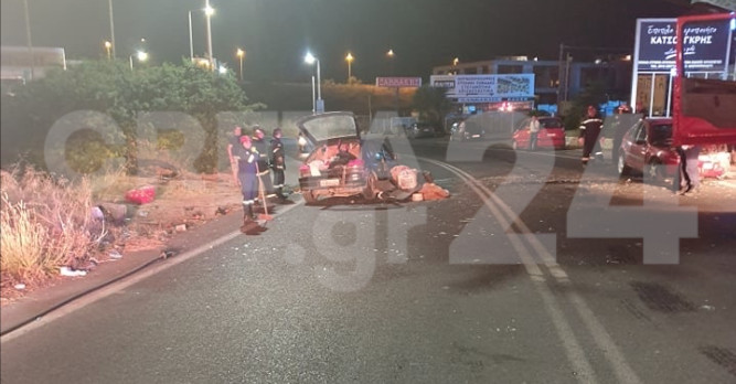 Σύγκρουση αυτοκινήτων στο Ηράκλειο – Σοβαρά τραυματίες οι δύο οδηγοί