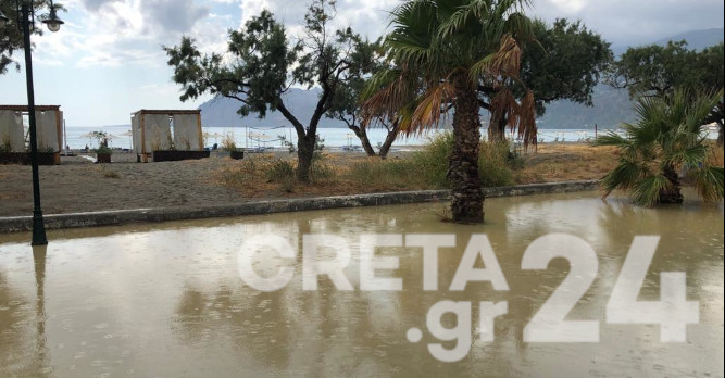 Πλημμύρα στα νότια της Κρήτης – Εικόνες του Creta24