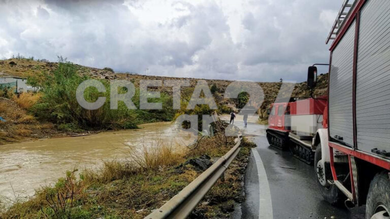 Κακοκαιρία: Σε γενική επιφυλακή το Ηράκλειο – Υπερχείλισε το ρέμα στον Καρτερό (βίντεο – εικόνες)