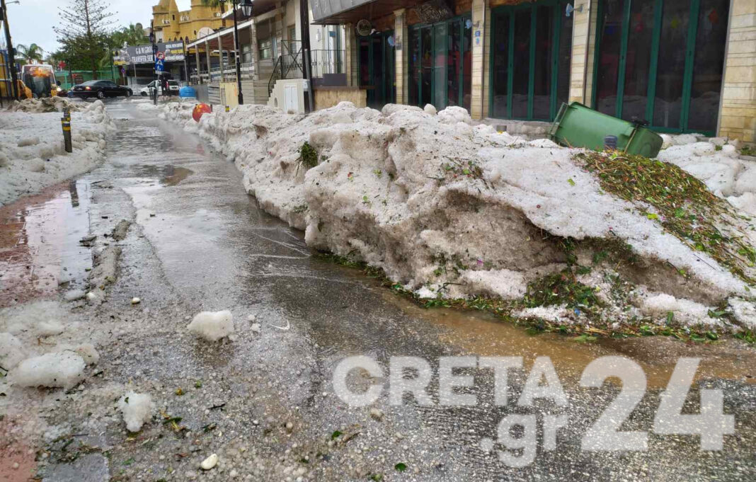Κρήτη: Τι άφησε πίσω του το πρώτο «χτύπημα» της κακοκαιρίας – Έρχονται νέες καταιγίδες και χαλαζοπτώσεις(εικόνες)