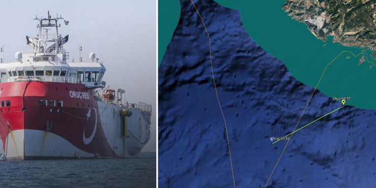 Κλιμακώνει τις προκλήσεις η Τουρκία: Το Oruc Reis πλέει στα 12 ναυτικά μίλια από το Καστελλόριζο