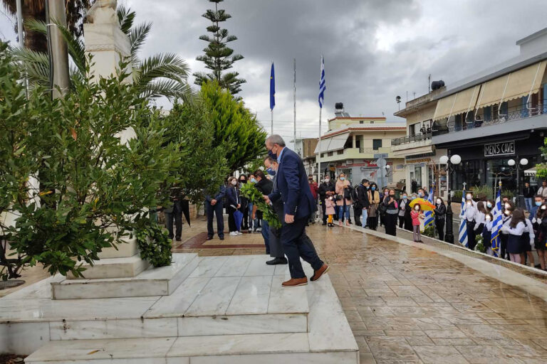 Στο Αρκαλοχώρι, για τον εορτασμό της 28ης Οκτωβρίου, ο Σ. Βαρδάκης