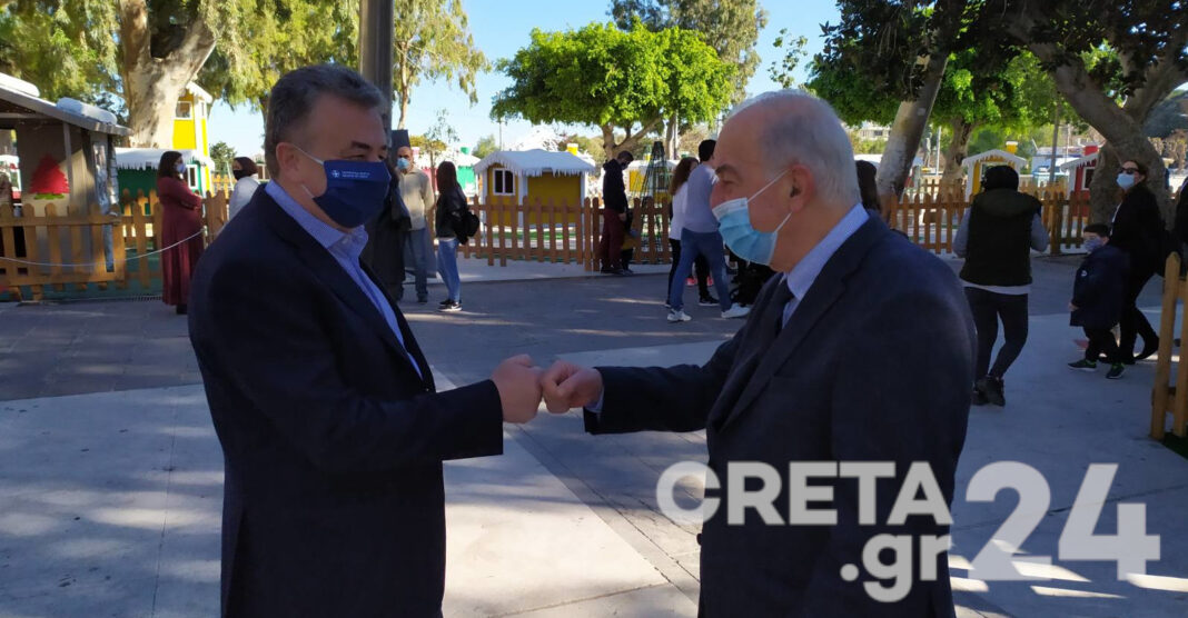 Ηράκλειο: Αντάλλαξαν ευχές Περιφερειάρχης και Δήμαρχος