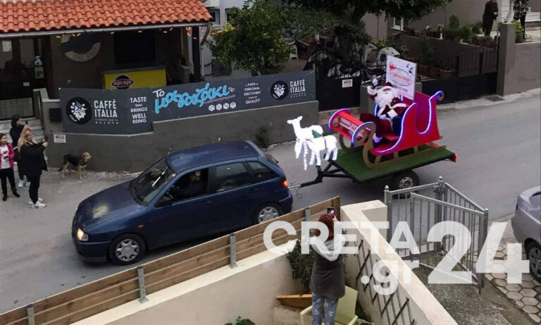 Το viral έλκηθρο του Αϊ Βασίλη δίχασε τους Ηρακλειώτες