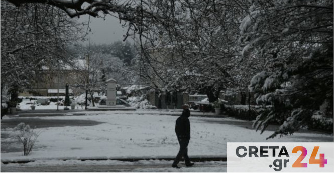 Κακοκαιρία «Λέανδρος»: Σε κλοιό χιονιά και σήμερα η Κρήτη – Ποιες περιοχές έχουν «ντυθεί» στα λευκά (εικόνες)