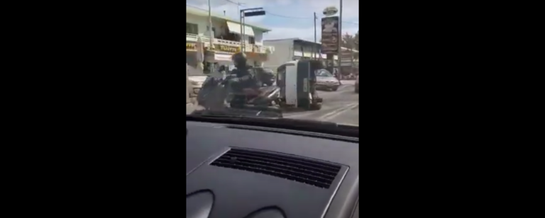 Κρήτη: Τούμπαρε το αυτοκίνητο μετά τη σύγκρουση (βίντεο)