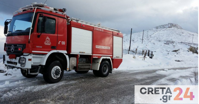 Κρήτη: Ερπυστριοφόρο όχημα της Πυροσβεστικής μετέφερε τραυματισμένη ηλικιωμένη