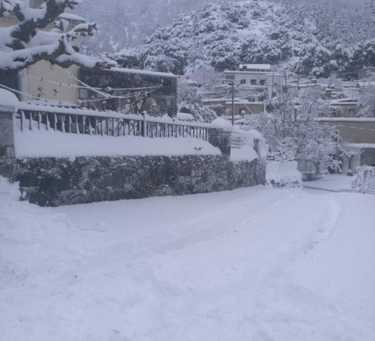 Αποκλεισμένα χωριά στην Κρήτη λόγω του χιονιά (εικόνες)