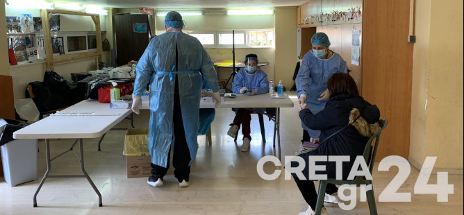 Ηράκλειο: «Ουρές» για τα rapid test στο χωριό μετά τα κρούσματα – Τα πρώτα αποτελέσματα