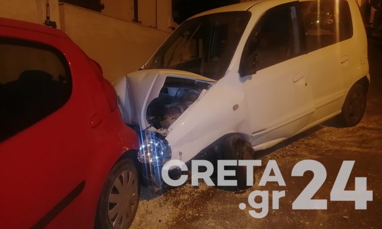Κρήτη: Μετά την ξέφρενη πορεία το αυτοκίνητο κατέληξε σε σταθμευμένα οχήματα! (εικόνες)