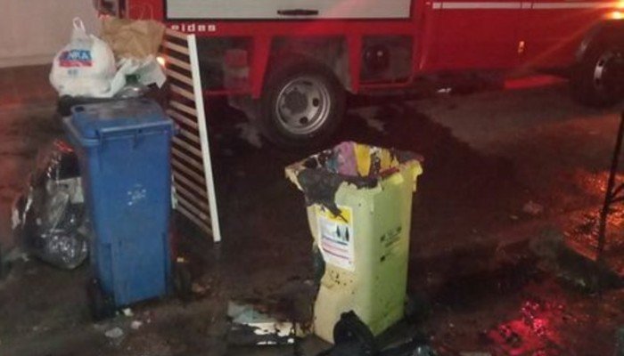 Κρήτη: Φωτιά σε κάδο κινητοποίησε την Πυροσβεστική (εικόνες)