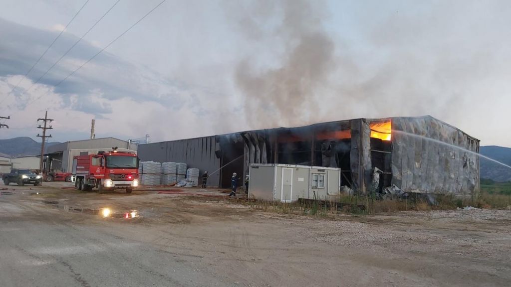 Mεγάλη φωτιά σε αποθήκη ζωοτροφών