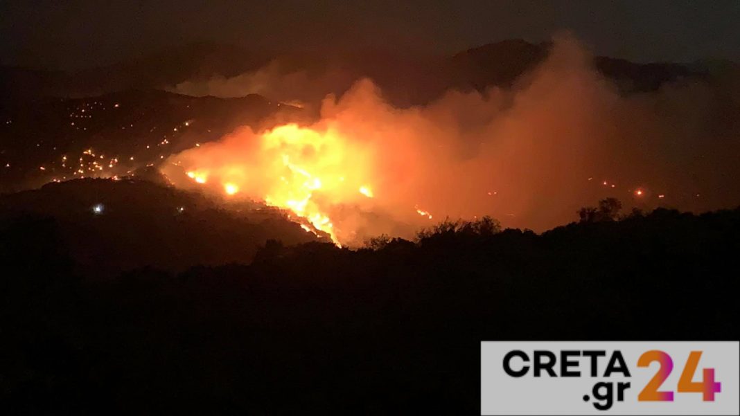 Σε ύφεση η μεγάλη πυρκαγιά στην Κρήτη