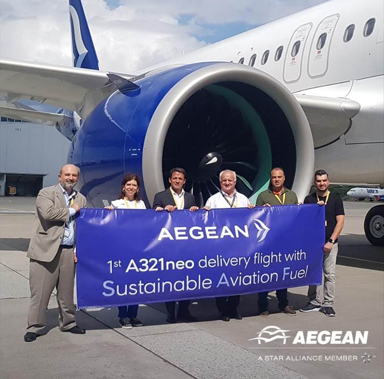 Η AEGEAN παρέλαβε ένα ακόμη Α321neo – Πρώτη δοκιμαστική πτήση με βιώσιμα αεροπορικά καύσιμα (SAF) στην Ελλάδα
