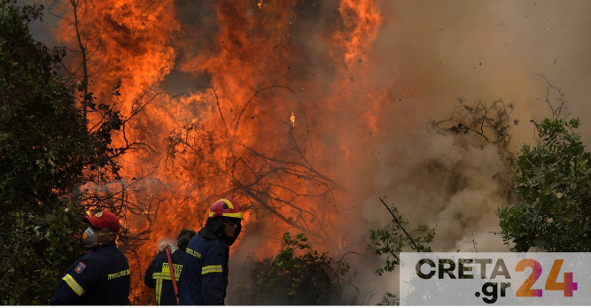 Μεγάλη κινητοποίηση της πυροσβεστικής για δύο πυρκαγιές στην Κρήτη