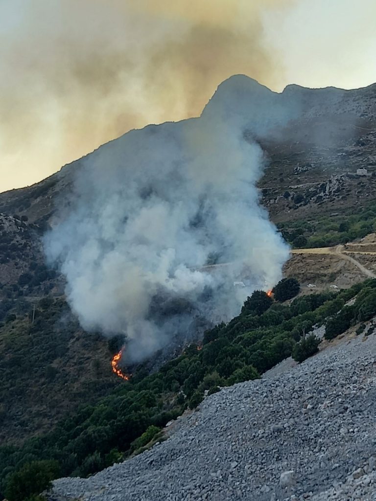 Συναγερμός για μεγάλη φωτιά στην Κορυφή Πύργου – Καίγεται δασική έκταση, ακούστηκαν εκρήξεις