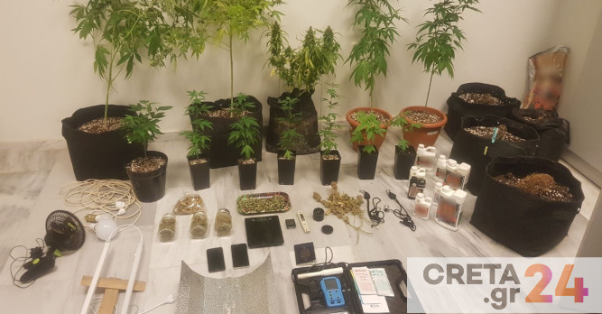 Κρήτη: Είχε μετατρέψει το σπίτι του σε εργαστήριο υδροπονικής καλλιέργειας κάνναβης (εικόνες)