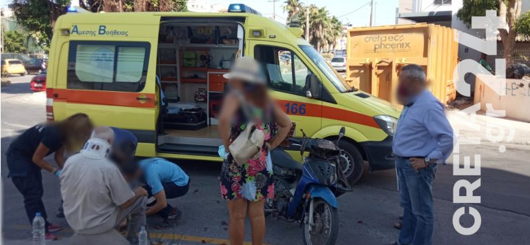 Ηράκλειο: Στο νοσοκομείο ένα άτομο μετά από τροχαίο (εικόνες)