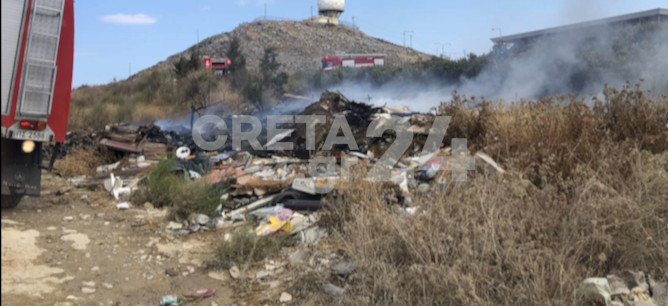 Συναγερμός για πυρκαγιά στο Ηράκλειο (εικόνες)
