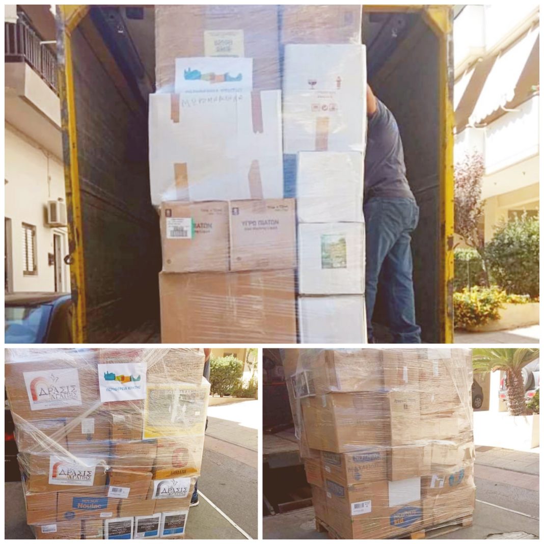 Ευχαριστίες για τη συνδρομή της Κρήτης σε τρόφιμα και είδη πρώτης ανάγκης στους πληγέντες της Β. Εύβοιας