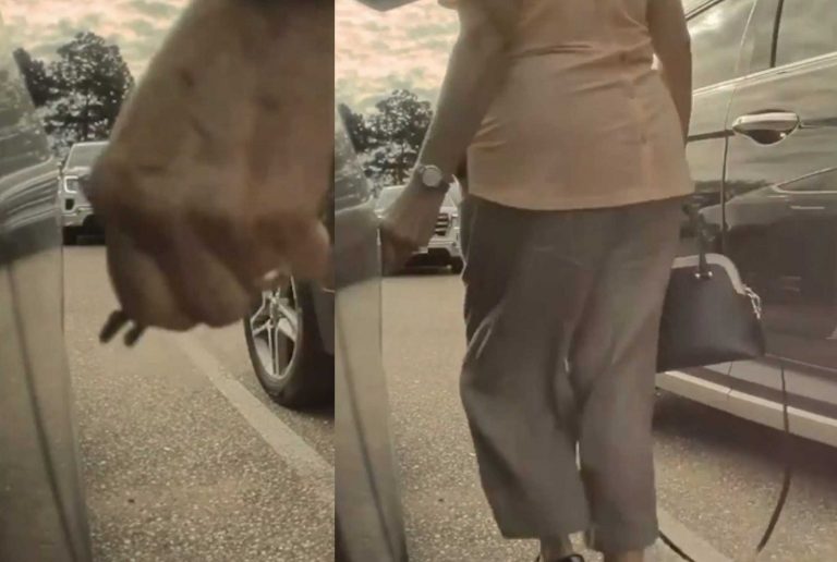 Της χάραξε με κλειδιά το αυτοκίνητο για μια θέση πάρκινγκ αλλά η κάμερα την «έκαψε»