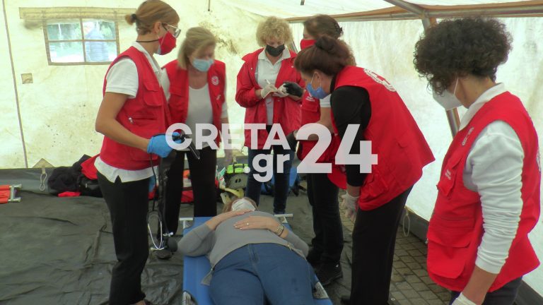 Άσκηση για σεισμό σε πόλη της Κρήτης (εικόνες)