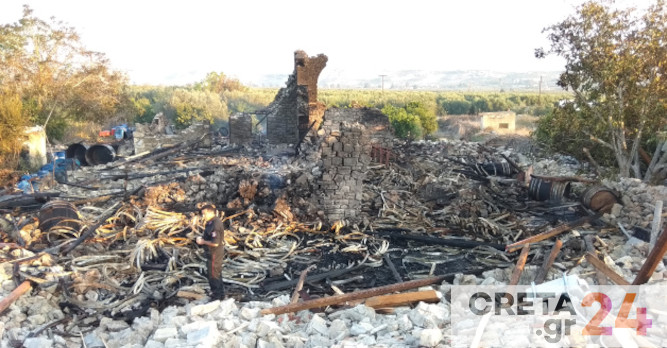 Ηράκλειο: Δίωξη για εμπρησμό από πρόθεση στον ιδιοκτήτη του οινοποιείου που ισοπεδώθηκε μετά την έκρηξη
