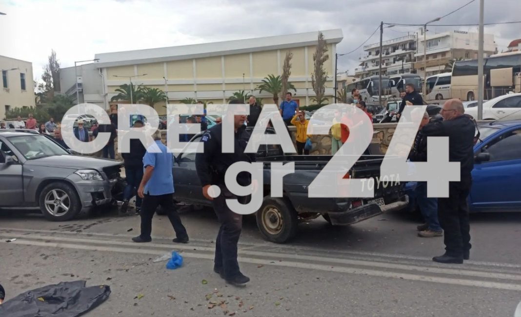 Καραμπόλα έξι οχημάτων στην Κρήτη – «Ουρές» αυτοκινήτων (εικόνες)