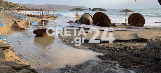 Κρήτη: «Σάρωσε» την διάσημη παραλία ο «Μπάλλος»