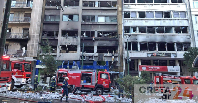 Εικόνες καταστροφής από την ισχυρή έκρηξη στη Συγγρού – Ένας σοβαρά τραυματίας