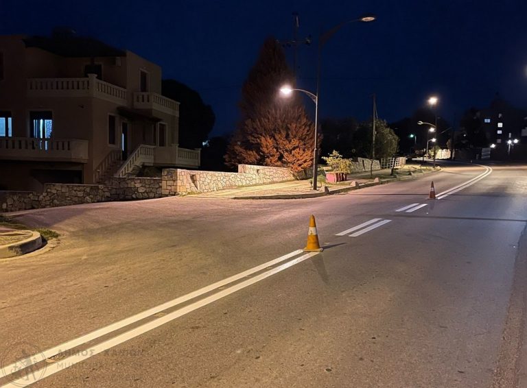 Εργασίες διαγράμμισης οδών συνολικού μήκους 15.000 τ.μ. σε όλο το εύρος του Δήμου Χανίων