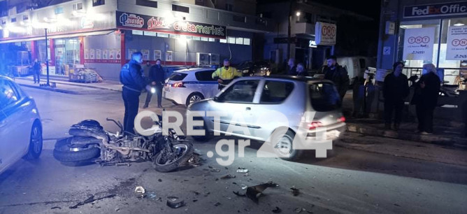 Kρήτη: Τραυματίστηκε αστυνομικός σε τροχαίο (εικόνες)