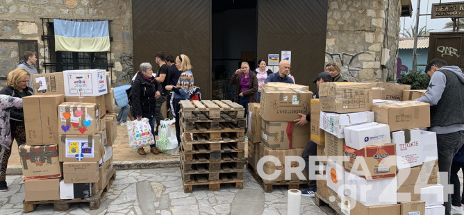 Μεγάλο κύμα αλληλεγγύης των Ηρακλειωτών προς την Ουκρανία