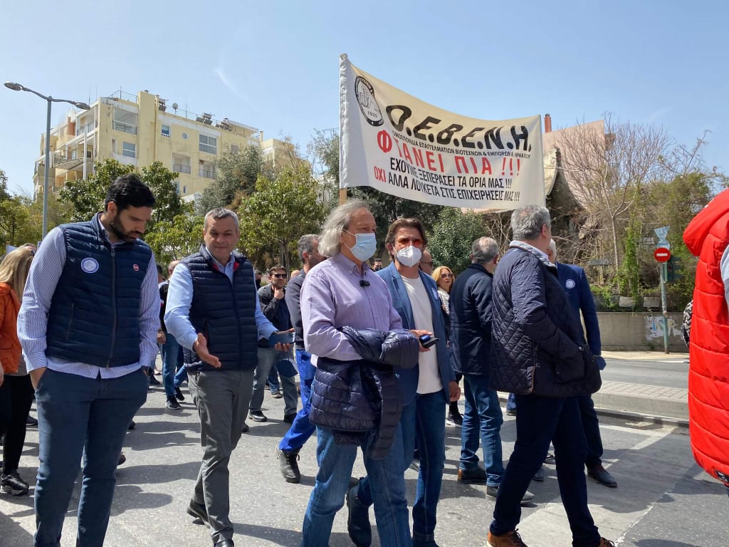 Στην μεγάλη απεργιακή κινητοποίηση για την ακρίβεια και την πορεία στο Ηράκλειο ο Χ. Μαμουλάκης
