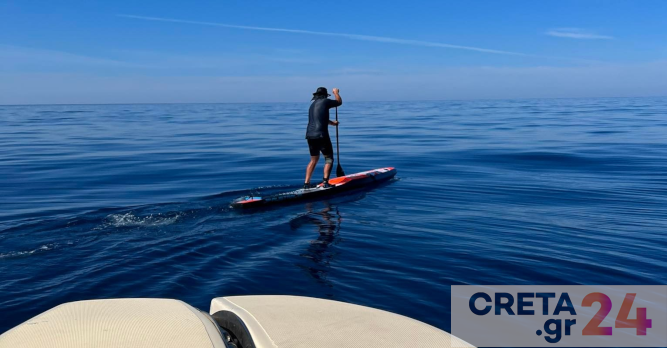Ο γύρος της Κρήτης με sup: Πότε ολοκληρώνει το ταξίδι του ο Γ. Κλεινάκης
