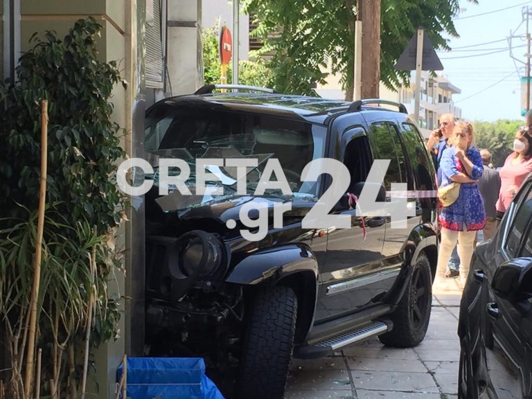 Τζιπ «μπούκαρε» σε κρεοπωλείο στο κέντρο του Ηρακλείου (εικόνες)