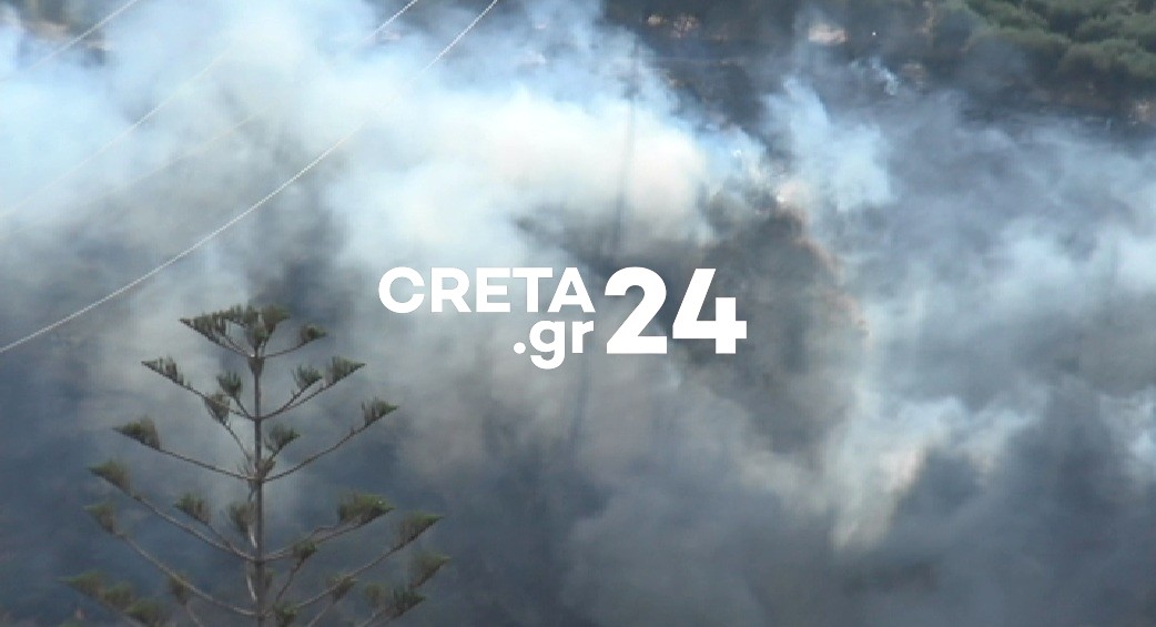 Μεγάλη φωτιά στο Ηράκλειο – Ισχυρές πυροσβεστικές δυνάμεις στο σημείο