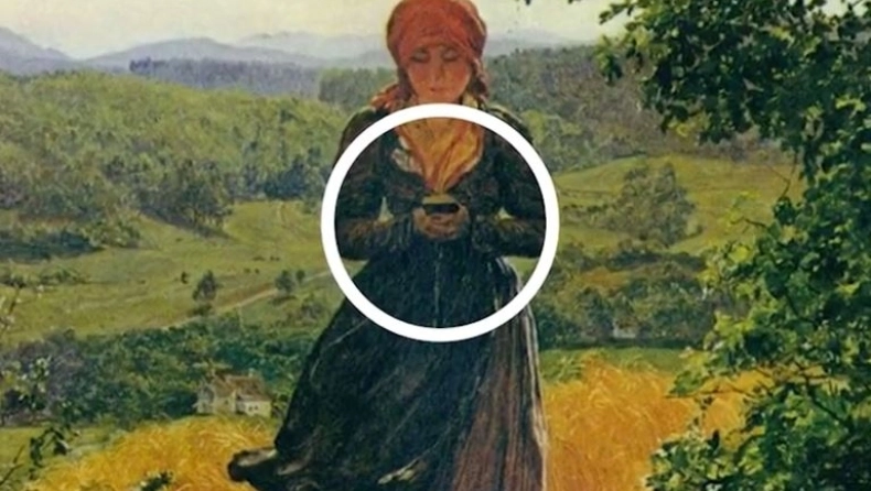 Σάλος με πίνακα του 1860 όπου μια γυναίκα φαίνεται να κρατάει ένα iPhone: Η θεωρία με το ταξίδι στον χρόνο
