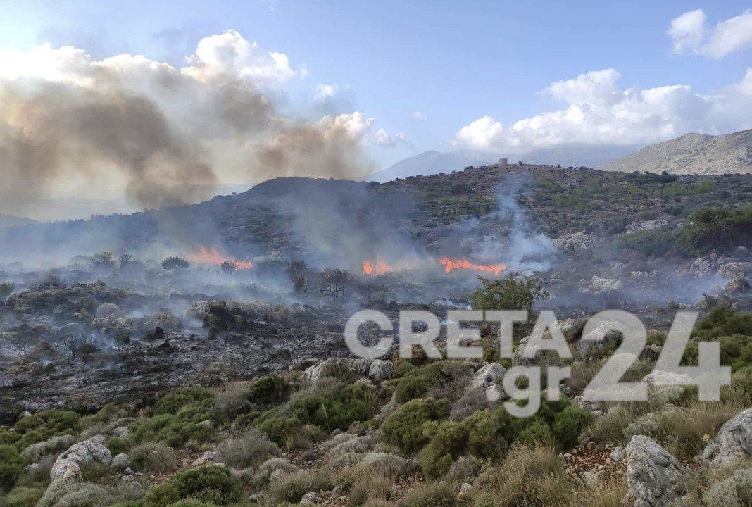 Ηράκλειο: Νέα φωτιά στο δάσος της Κέρης