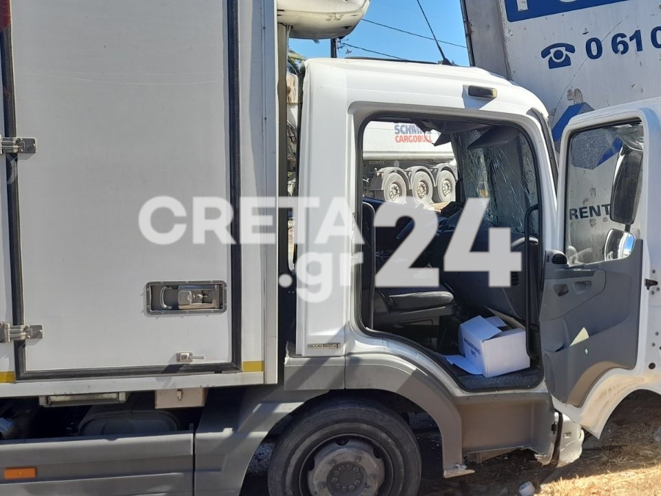 Τροχαίο ατύχημα στη ΒΙ.ΠΕ. Ηρακλείου – Αγροτικό συγκρούστηκε με φορτηγό (εικόνες)
