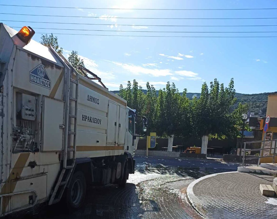 Συνεχίζονται στα χωριά του Ηρακλείου οι στοχευμένες δράσεις της Υπηρεσίας Καθαριότητας