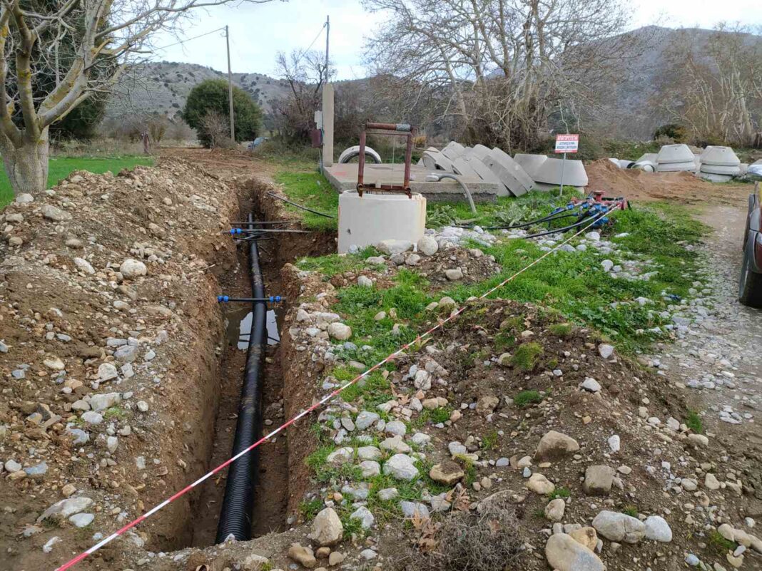 Κατασκευή δικτύου λυμάτων και ομβρίων από το Δήμο Οροπεδίου Λασιθίου