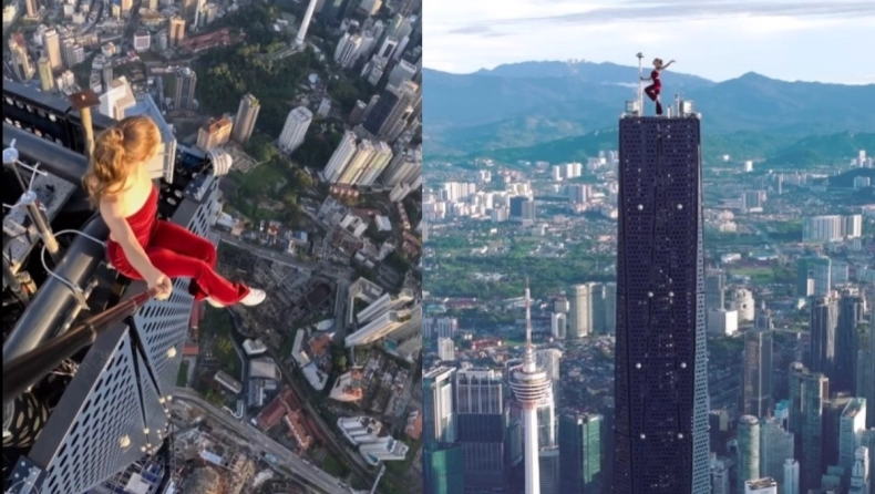 Πλάνα που «κόβουν» την ανάσα: Ιnfluencer σκαρφαλώνει στην κορυφή του δεύτερου ψηλότερου κτιρίου στον κόσμο