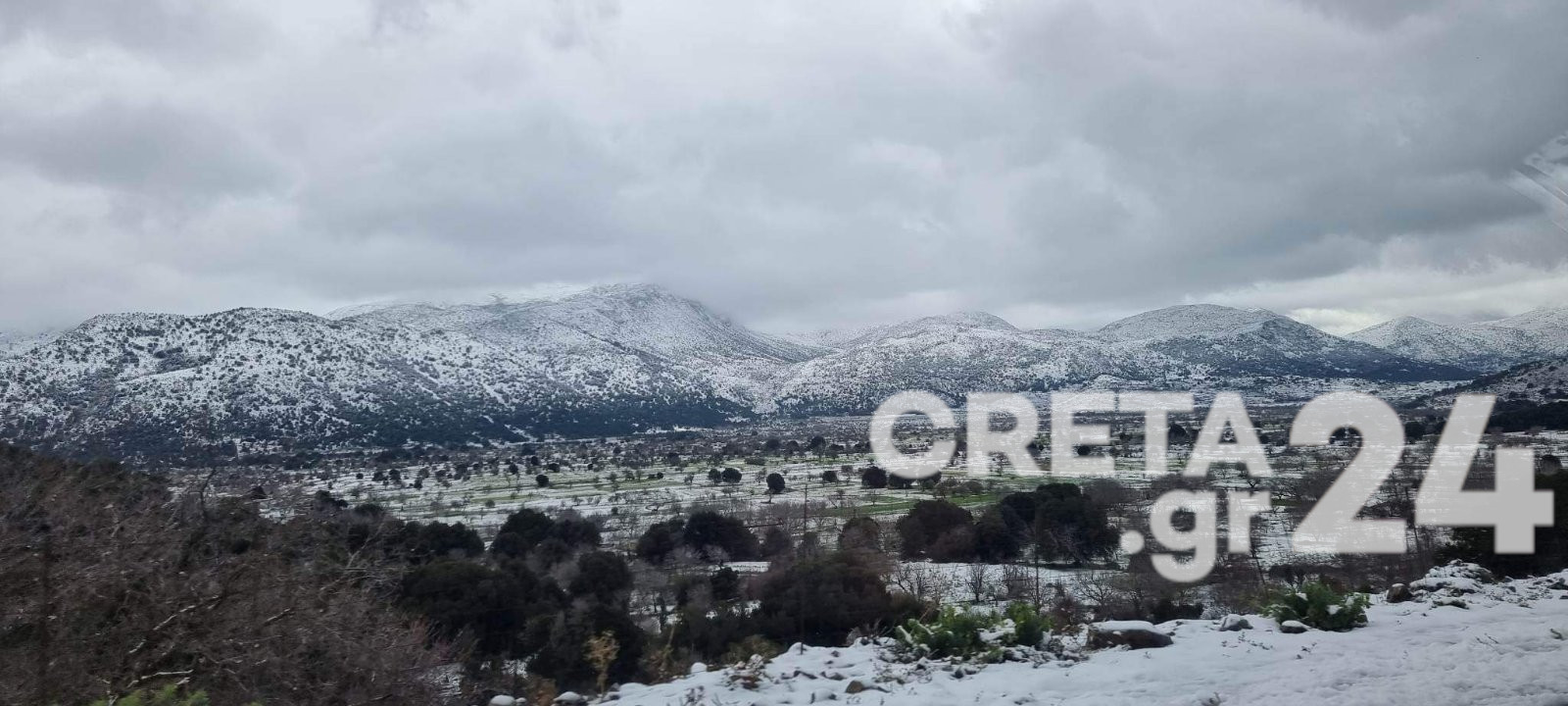 Στα «λευκά» περιοχές της Κρήτης (εικόνες)