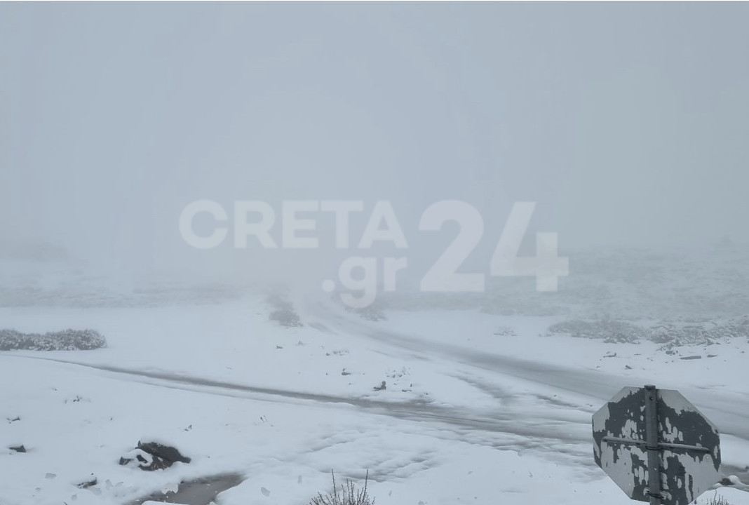 Πασχαλινό χιόνι στα ορεινά της Κρήτης (εικόνες – βίντεο)