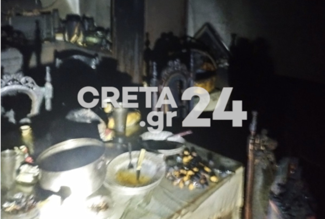 Ηράκλειο: Ολοσχερής η καταστροφή στο ισόγειο της μεζονέτας από τη φωτιά (εικόνες)